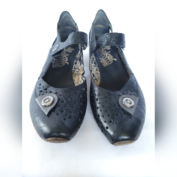 RIEKER Antistress Leather Mary-Jane Cut-out 1.5" Heel 38EU 7US - Picture 4 of 11